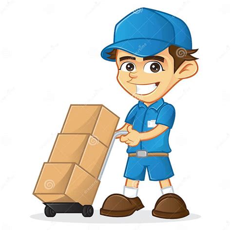 Delivery Man With Trolley Stock Vector Illustration Of Handling 47904852