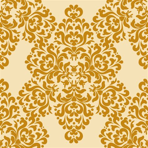 Damask Rich Seamless Background Classic Golden Pattern Gold Beige Decorative Texture