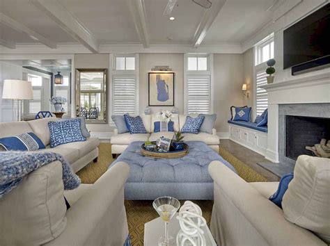 01 Cozy Coastal Living Room Decorating Ideas In 2020 Beach House Interior Design Coastal