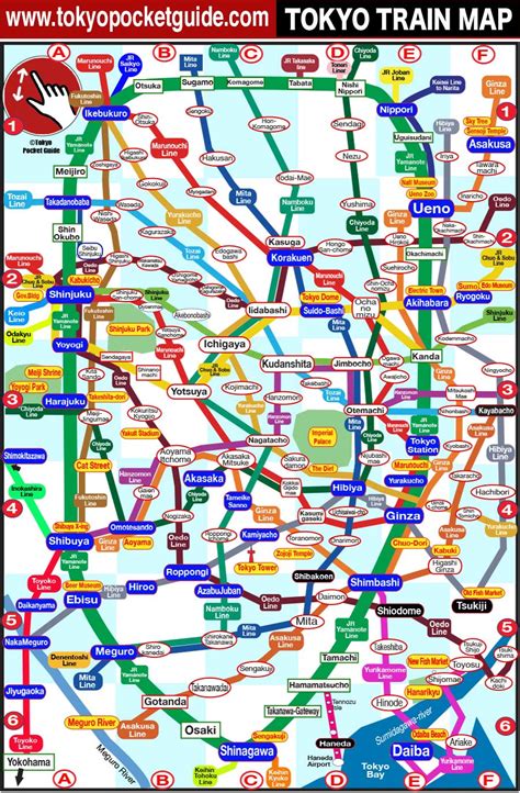 Tokyo Train And Subway Map Map Vector