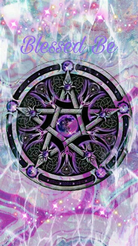 A Purple And Black Pentagramil With The Word Blessing On Its Side