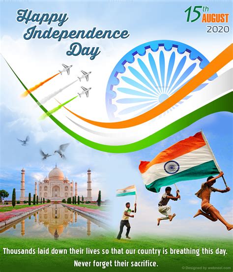 The independence day in india is celebrated every year on the 15th of august in honor of the birthday of the nation. 20 Best India Independence day Greetings wallpapers and Wishes