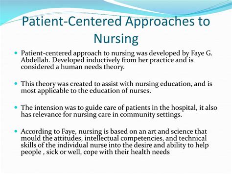 Ppt Faye Gabdellahs Patient Centered Approach In Nursing Theory