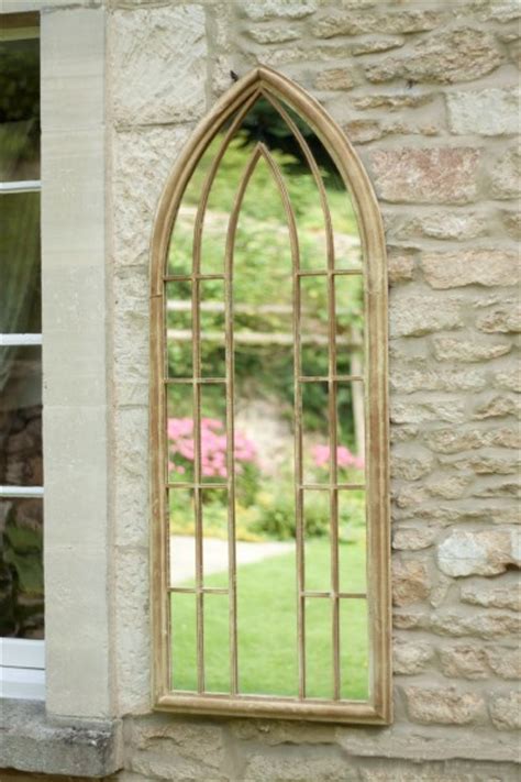 The most common large arched mirror material is metal. Large Arched Garden Mirror Stone Effect - savvysurf.co.uk