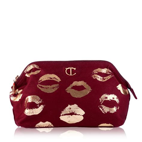 3rd Edition Makeup Bag Burgundy Canvas Makeup Bag Charlotte Tilbury