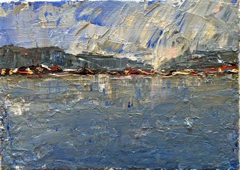 Bay View 1 Acrylic 5x7 Pallet Knife By Carla Mcgillivray Painting