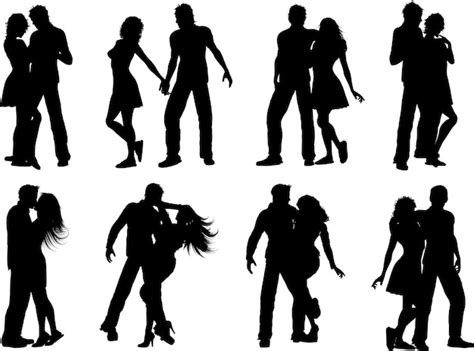 Premium Vector Couple Silhouettes