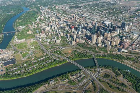 Aerial Photo Edmonton Skyline