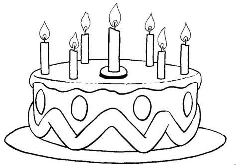 Coloriage Gâteau d'anniversaire facile dessin gratuit à imprimer