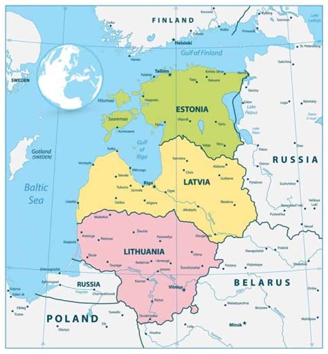 Información Y Mapas De Paises Balticos Lituania Letonia Y Estonia