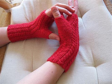 Ravelry Wrist Warmers With Cables And Thumb Pattern By Karen S Lauger