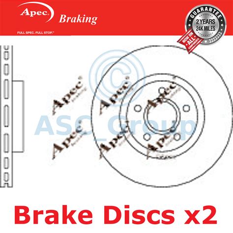 2x Apec Braking 300mm Vented Eo Quality Replacement Brake Discs Pair