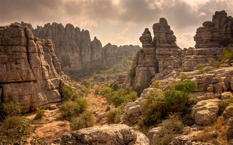 Nature Rocks Hills Spain Andalusia Landscape El Torcal De