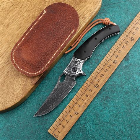 Damascus Steel Vg10 Blade Wooden Handle Outdoor Hunting Self Defense