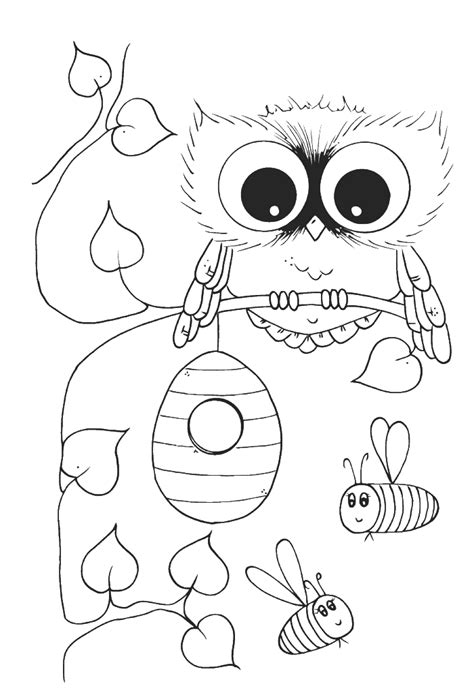 Coloring Pages | Bee coloring pages, Owl coloring pages, Bird coloring pages