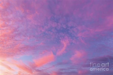 Amazing Pink Sunset Clouds With Blue Sky 0705 Photograph