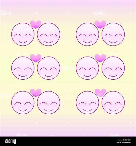 Love Emotion Face In Pink With Heart 03 Stock Vector Image And Art Alamy