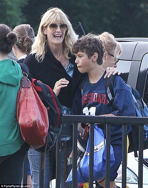 Actress Laura Dern Plays The Doting Soccer Mum As She Cheers Her Son On