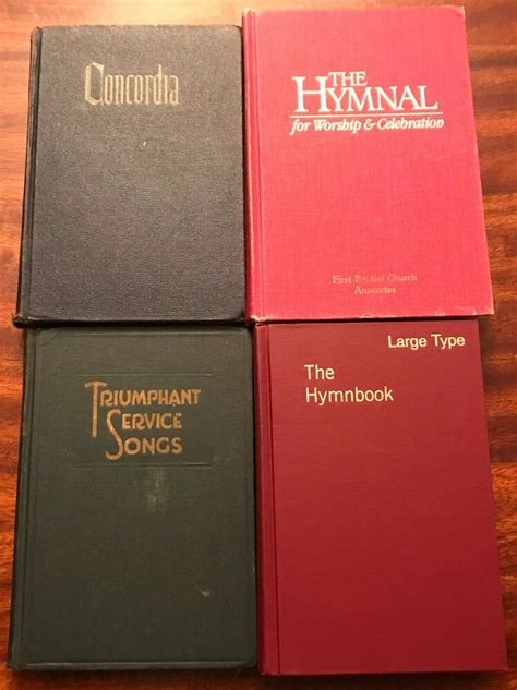 Vintage Church Hymnal 4 Book Lot Hc Triumphant Service Songs Concordia