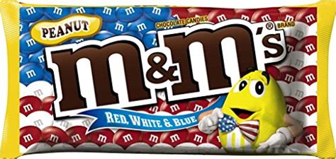 Mandms Red White And Blue Peanut Chocolate Candy 114 Ounce Bag ~ Candy