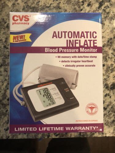 Cvs Health Blood Pressure Monitor Series 100 Upper Arm Auto Inflate