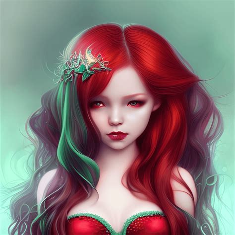 Beautiful Ariel Princess With Long Red Hair Creative Fabrica