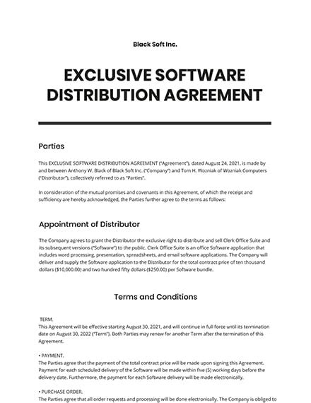 23 Distribution Agreement Templates Free Downloads