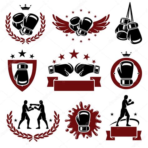 Boxing Labels And Icons Set Vector Stock Vector By ©vasilevki 38168235