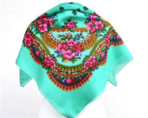 ukrainian floral scarves babushka head scarf slavic scarf etsy