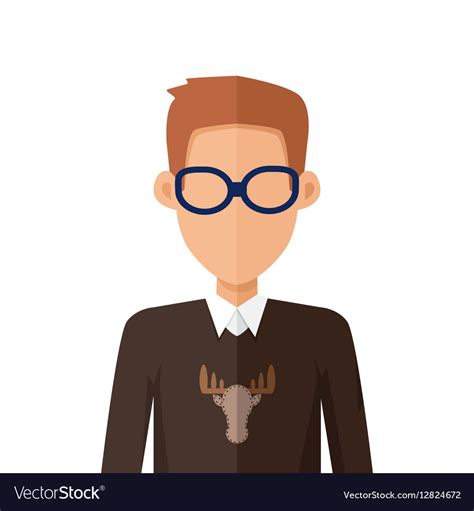 Stylish Young Man In Glasses Avatar Or Userpic Vector Image