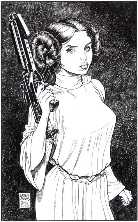 Star Wars Princess Leia Arthur Adams Comic Art Leia Star Wars Star