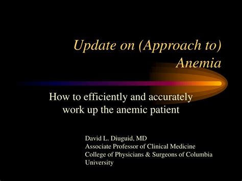 Ppt Update On Approach To Anemia Powerpoint Presentation Free