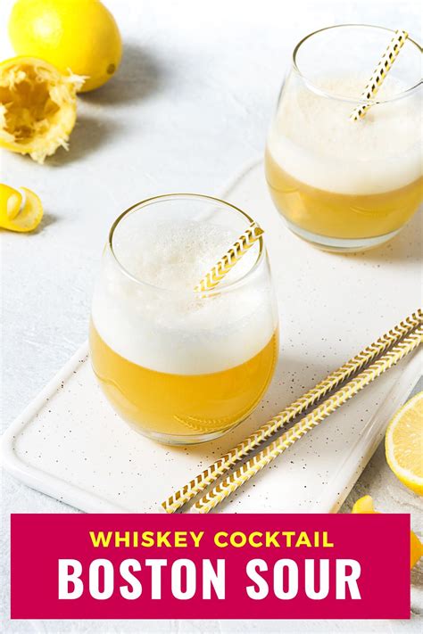 Boston Sour Cocktail: A Smoother Version of a Whiskey Sour | Whisky sour recipe, Sour cocktail 