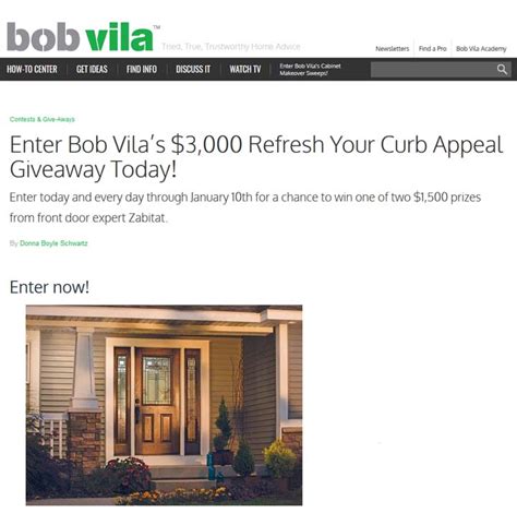 Bob Vilas 000 Refresh Your Curb Appeal Giveaway Sweepstakes Pit