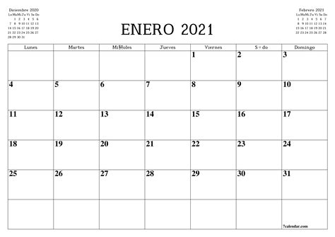 Descarga Gratis Plantilla Calendario Mensual Imprimible