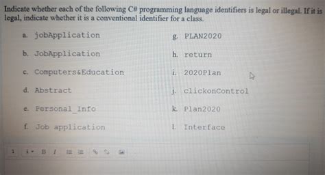 Solved Indicate Whether Each Of The Following C Program