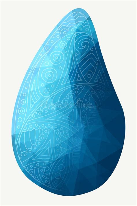 Beautiful Low Poly Illustration With Blue Drop Stock Vector