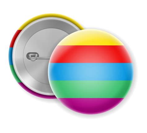 Premium Vector Badge Pin Multicolor Isolated On White