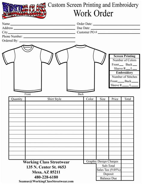 Printable T Shirt Order Form Template Printable Forms Free Online