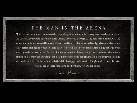 The Man In The Arena Framed The Man In The Arena Sign Office Etsy