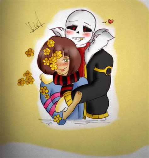 Flowerfell Sans And Frisk Comision By Dinamitad On Deviantart