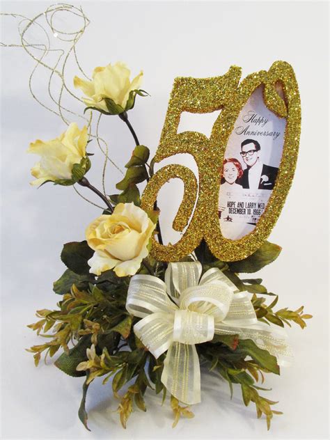 50th Anniversary Centerpiece With Roses Or Other Year Designs By Ginny
