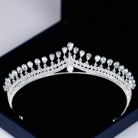 Elegant Marquise Cut Cubic Zirconia Flower Bridal Wedding Queen Crown