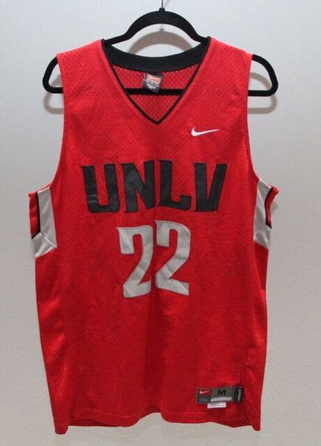 Nike Unlv Rebels Jersey Ncaa Basketball Sewn Men Size Medium Red Euc