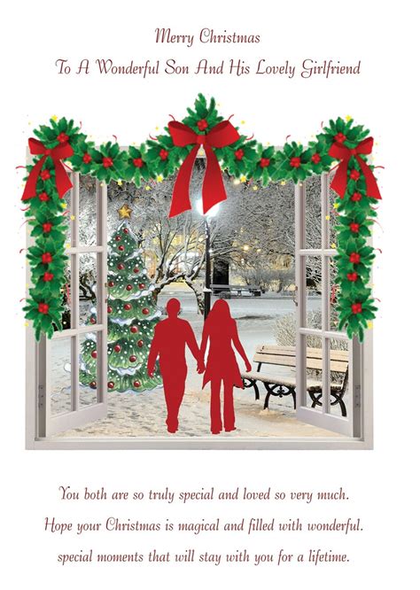 Son And Girlfriend Christmas Card Etsy
