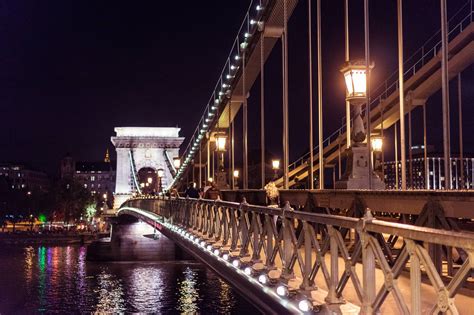 Széchenyi Chain Bridge In Budapest At Night Free Stock Photo Picjumbo