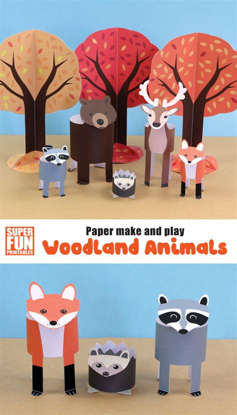 Woodland Animal Paper Play Set The Craft Train