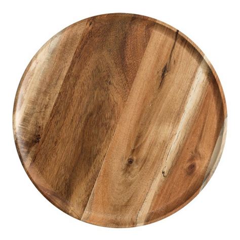 Natural Round Wooden Plates Wood Tray Cake Snack Plate Dessert Serving