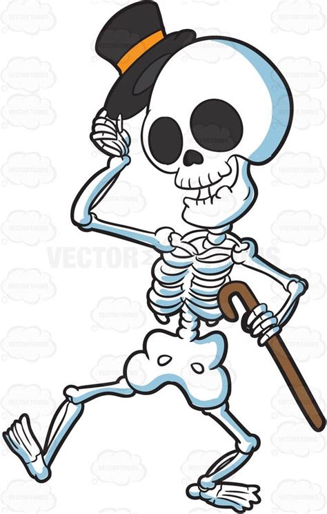 A Skeleton Looking Refined And Respectful Halloween Cartoons