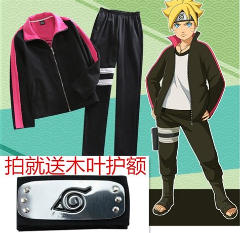Anime Naruto Cosplay Costumes Uniform Uzumaki Boruto Jacket Pants Outfits Set For Halloween